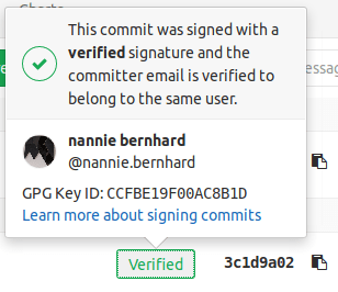 Details of a verified signature.